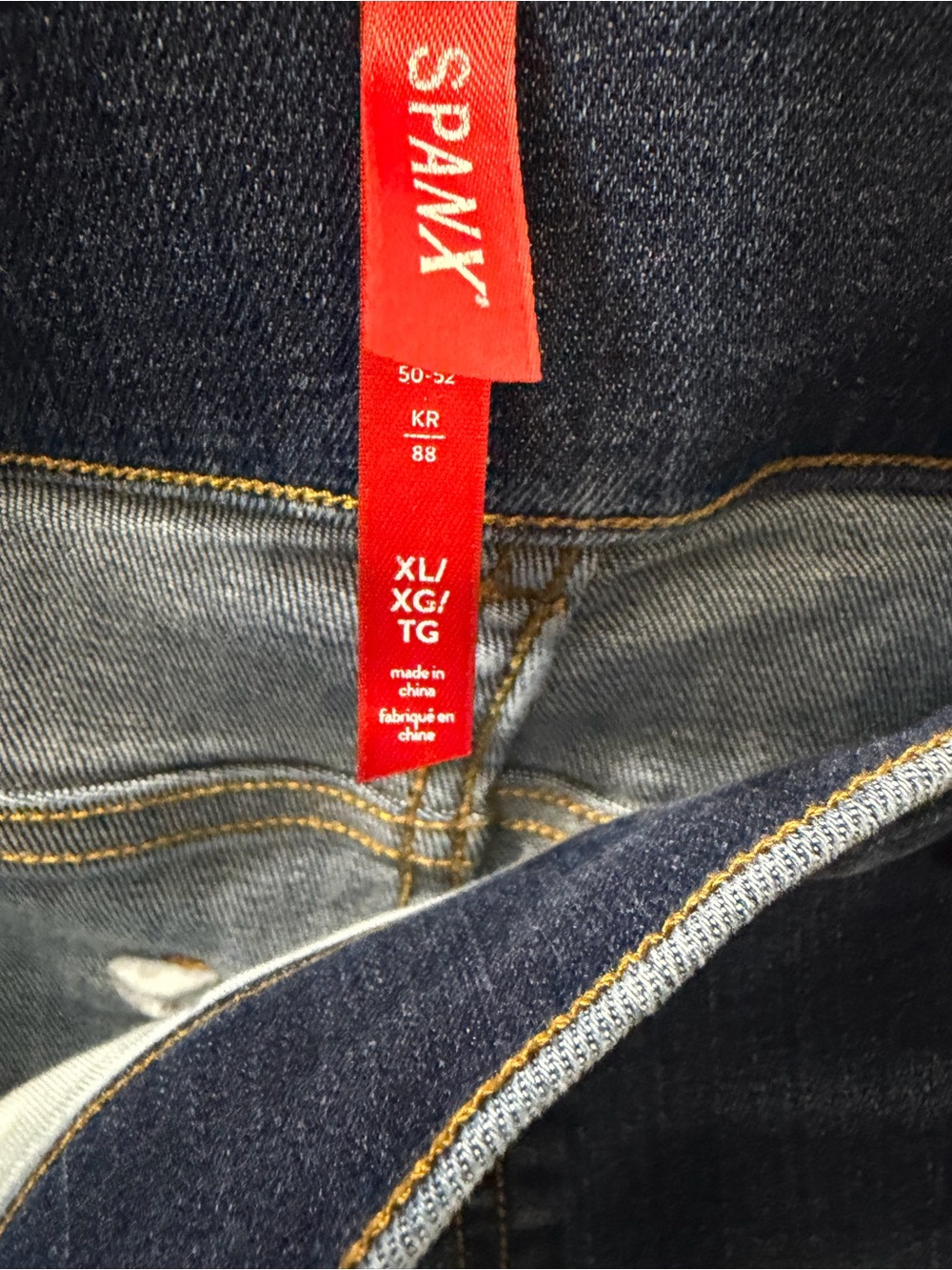 SPANX Men's Indigo Slim Jeans with Contrast Stitching